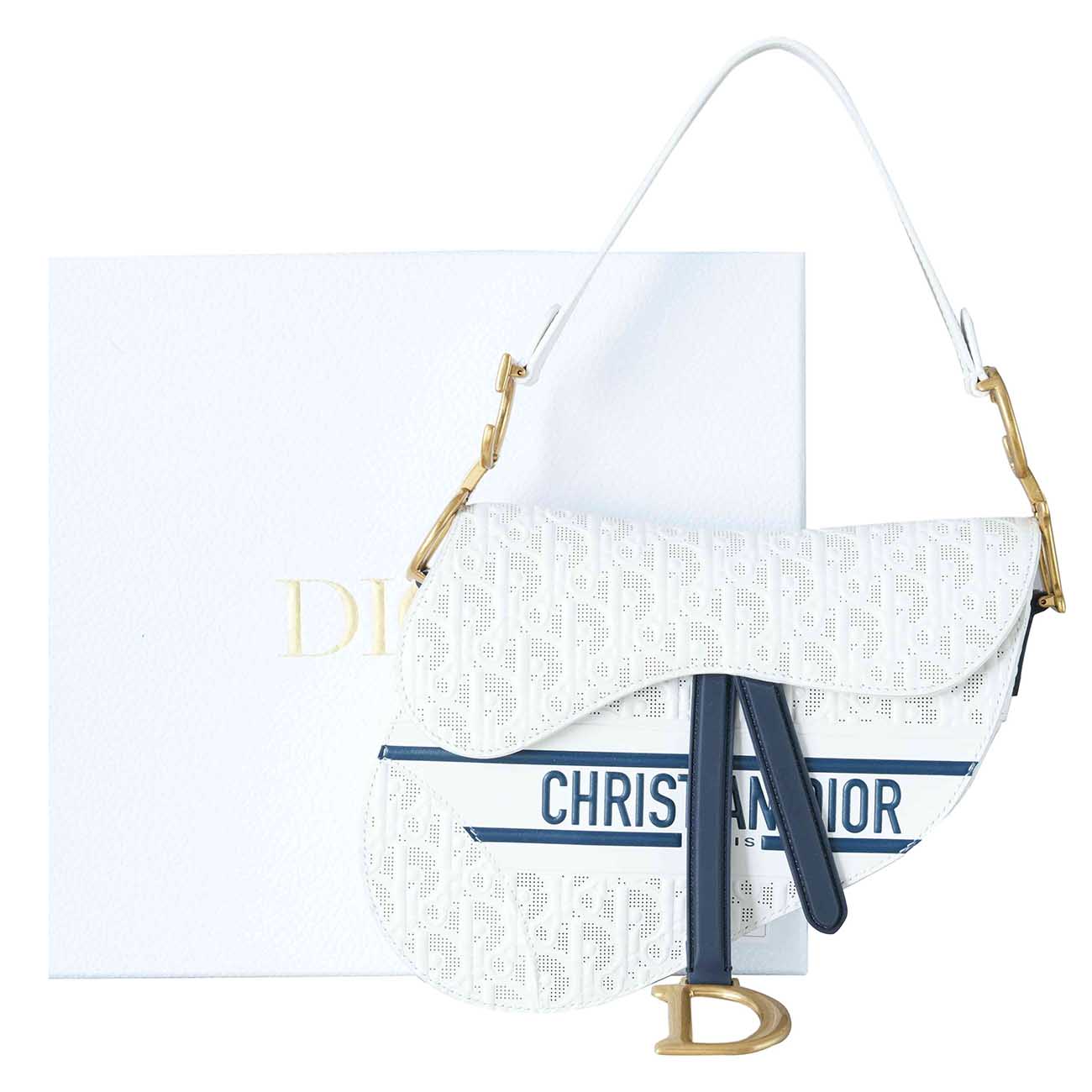CHRISTIAN DIOR(USED)크리스찬디올 레더 새들백 미듐